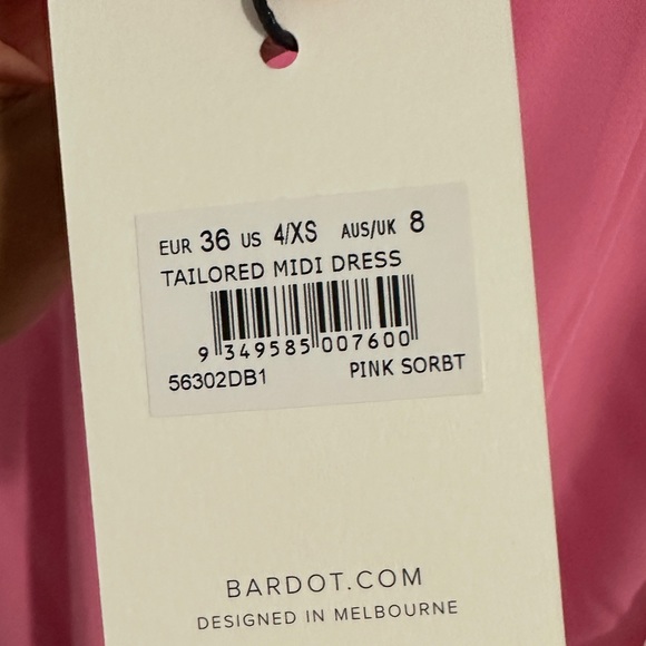 BRAND NEW NFT Bardot Pink Midi Dress, Corset top, Body Con, Mini slit - Picture 6 of 6